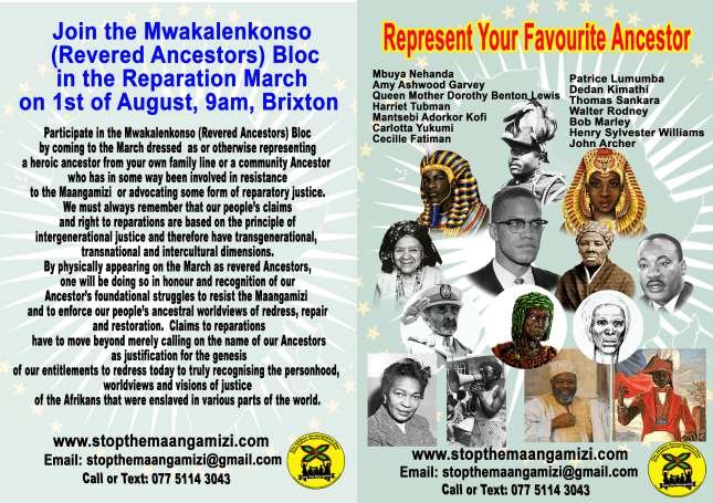Afrikan Ancestors Reparations March (A4)