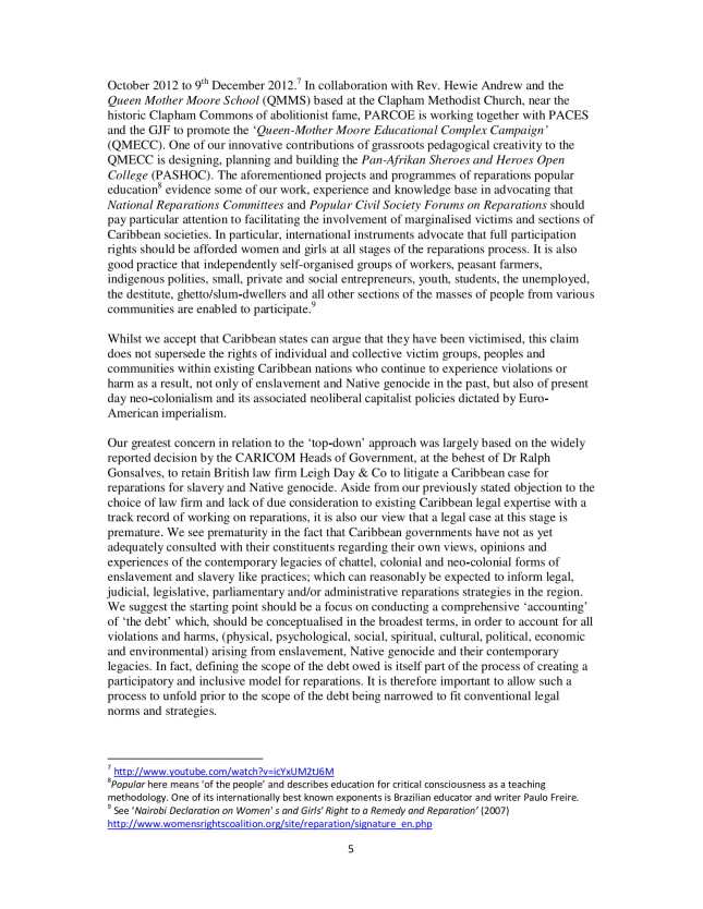 PARCOE CARICOM REPARATIONS POSITION PAPER-05