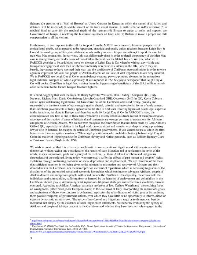 PARCOE Open Letter to CARICOM Heads of Government corrected version-3