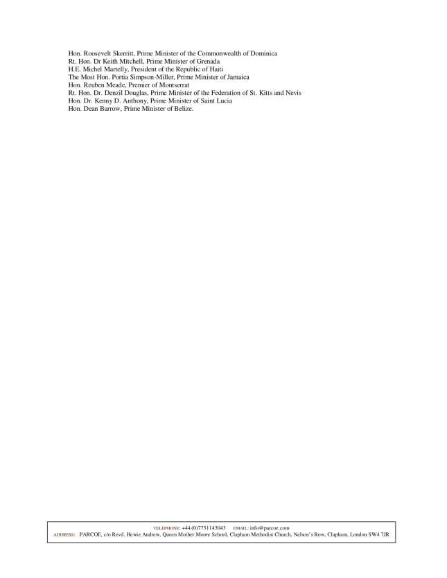 PARCOE Open Letter to CARICOM Heads of Government corrected version-6