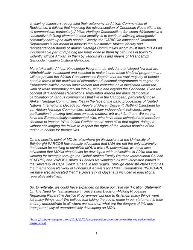 PARCOE FURTHER CLARIFIES POSITION STATEMENT 3RD DECEMBER 2018-3