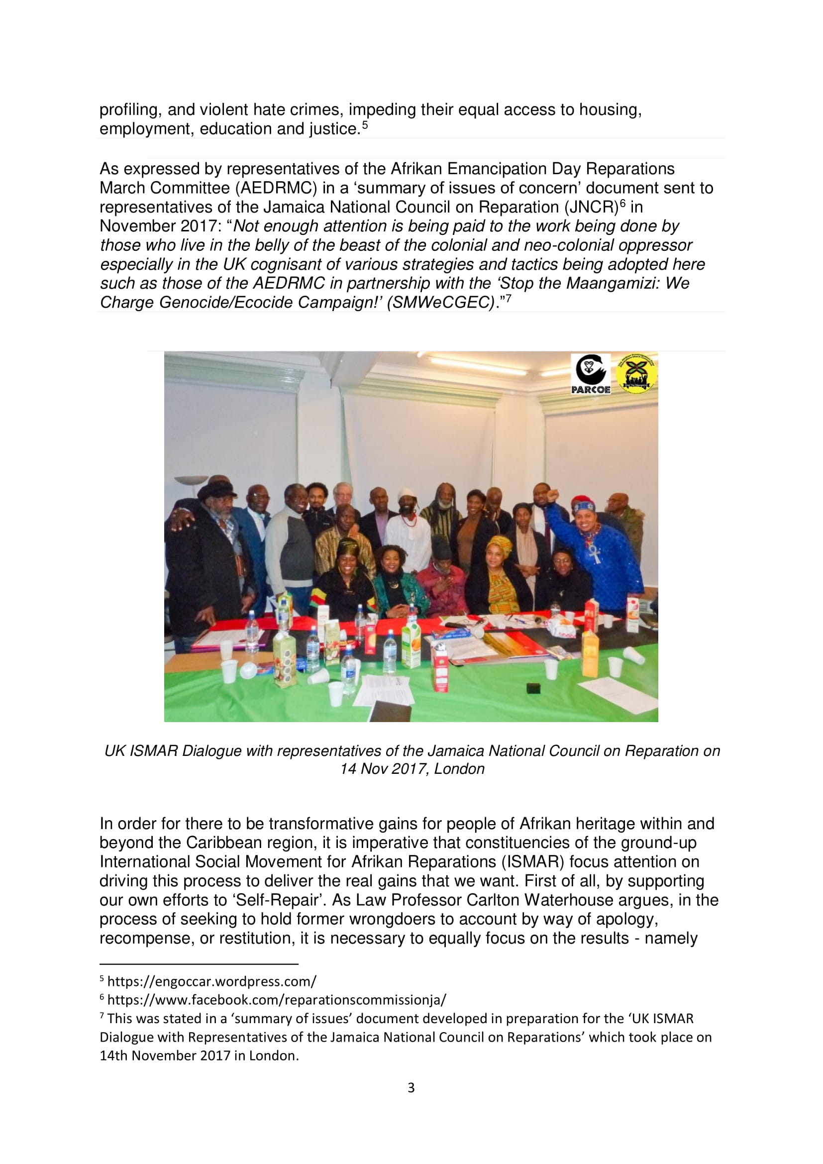 PARCOE POSITION STATEMENT UNIVERSITIES & REPARATIVE JUSTICE DEC 2018-03