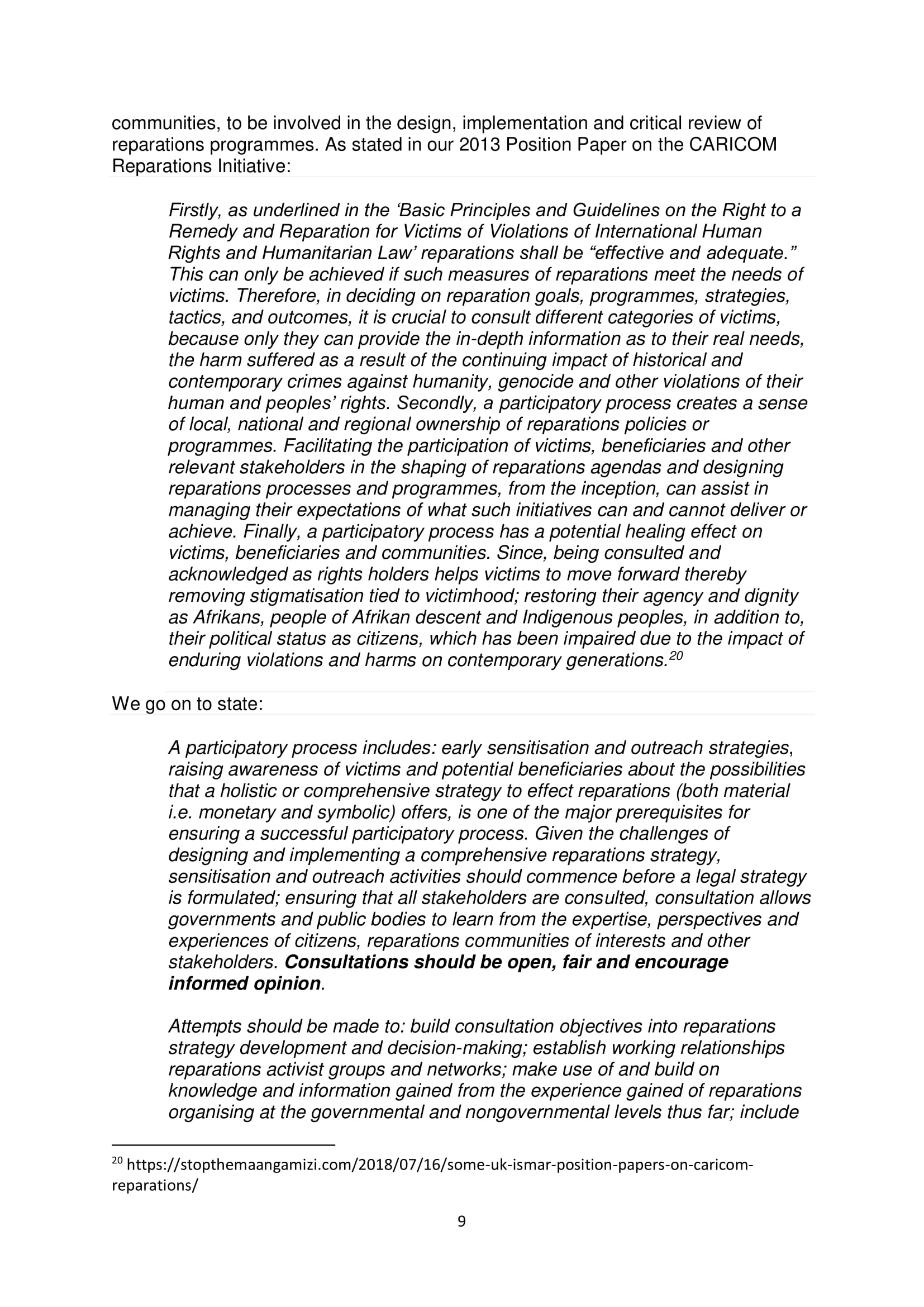 PARCOE POSITION STATEMENT UNIVERSITIES & REPARATIVE JUSTICE DEC 2018-09