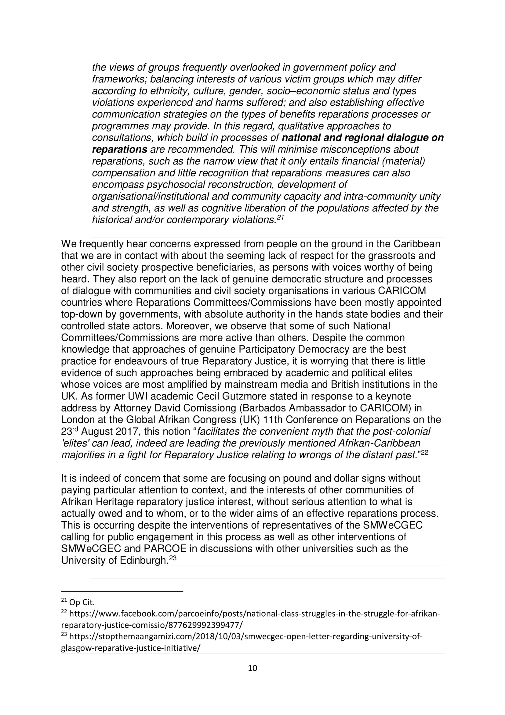 PARCOE POSITION STATEMENT UNIVERSITIES & REPARATIVE JUSTICE DEC 2018-10