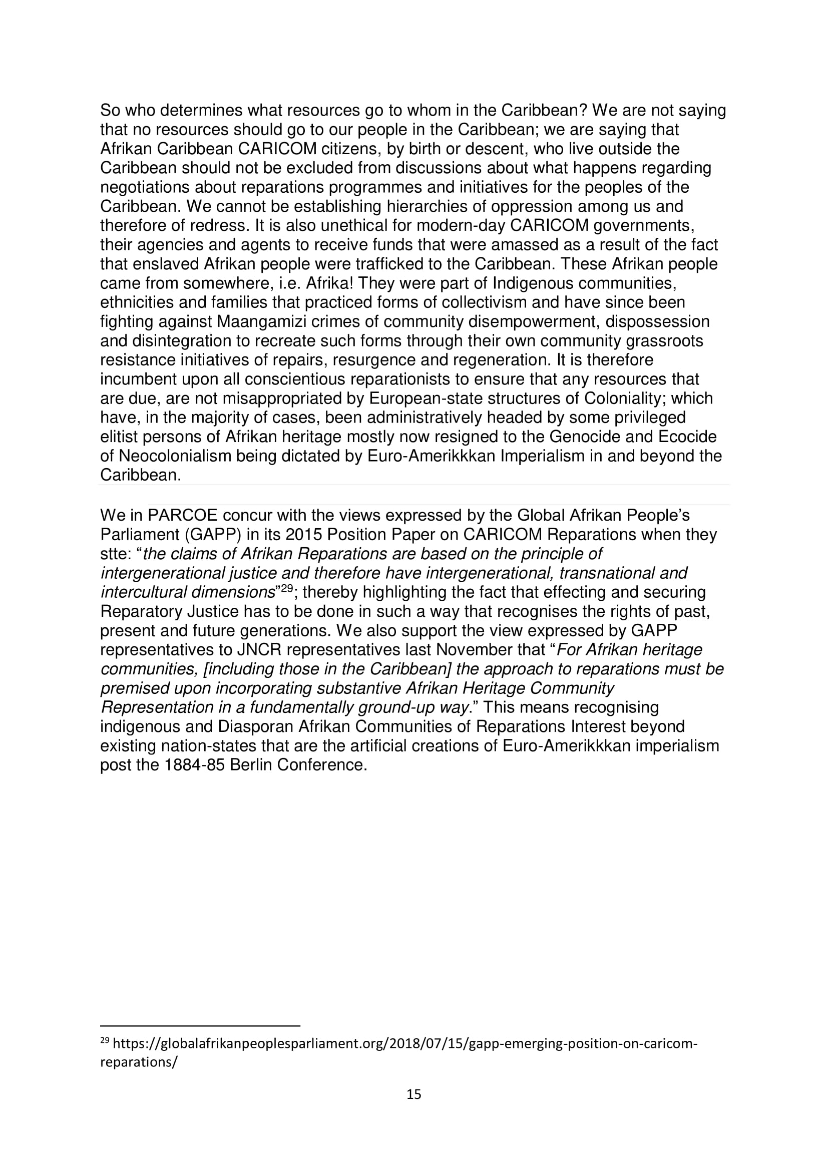 PARCOE POSITION STATEMENT UNIVERSITIES & REPARATIVE JUSTICE DEC 2018-15