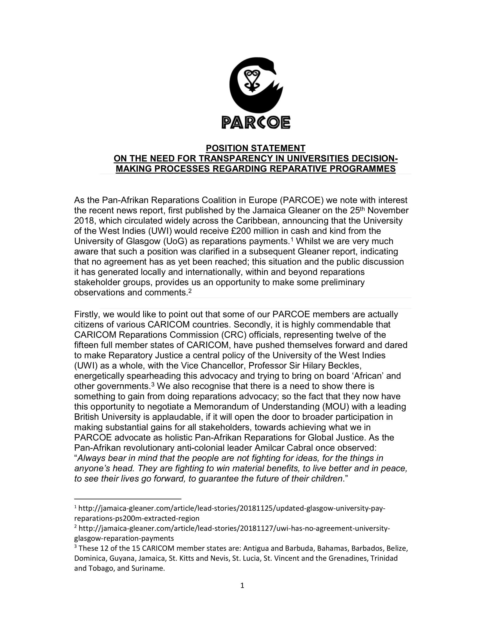 PARCOE STATEMENT PAGE 1 FINAL-1