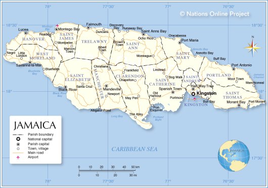 jamaica-administrative-map
