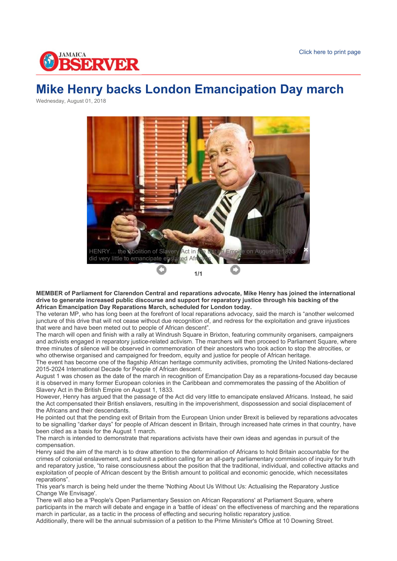 MIKE HENRY AFRIKAN EMANCIPATION DAY REPARATIONS MARCH-1